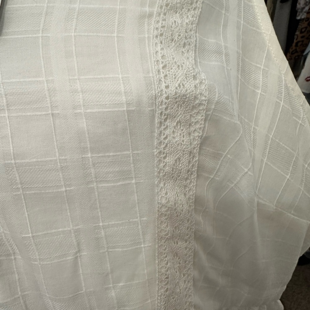 White cotton button front Babydoll - Picture 4 of 6